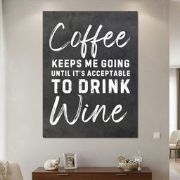 Coffee Before Wine Humor Sign - NicheCanvas
