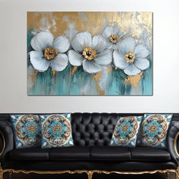 Golden Petals Dreamscape Blooms - Wildrose Creations - NicheCanvas