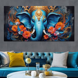 Elephant's Floral Harmony - NicheCanvas