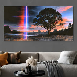 Fractured Light Over the Silent Meadow - NicheCanvas