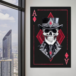Skull King Ace of Diamonds - NicheCanvas