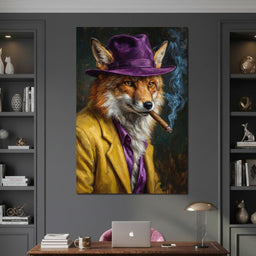 Gentleman Fox Smoking Cigar - NicheCanvas