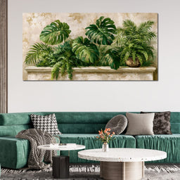 Sun Dappled Foliage On A Plaster Ledge - NicheCanvas