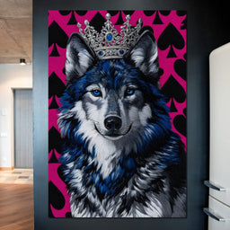 Majestic Crowned Wolf Royalty - NicheCanvas