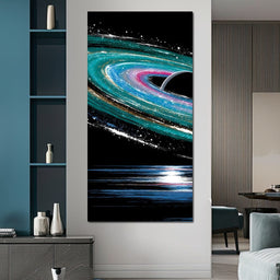 Celestial Saturn Swirl Odyssey - NicheCanvas