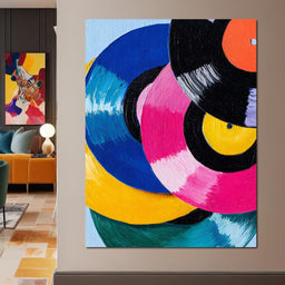 Color Spin Retro Vinyl Rhythm - NicheCanvas