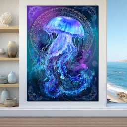 Glowing Jellyfish Ocean Ballet - NicheCanvas