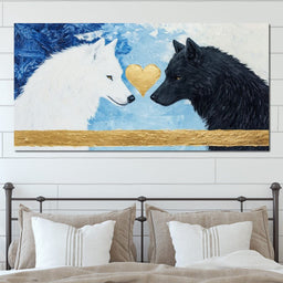Golden Heart Wolves - NicheCanvas