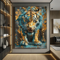 Majestic Radiance of a Golden Cat - NicheCanvas