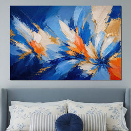 Cobalt Flowerstorm - TooplesArt - NicheCanvas