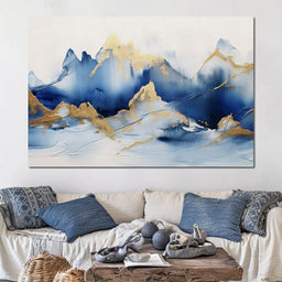 Golden Sapphire Alpine Peaks - NicheCanvas