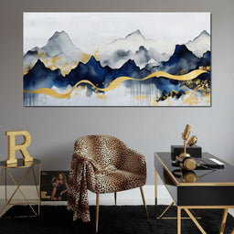 Midnight Peaks Golden Drift - NicheCanvas