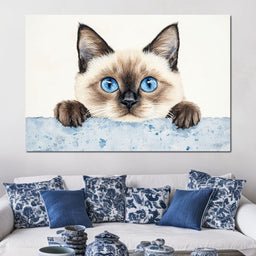 Curious Glance of Feline Eyes - NicheCanvas