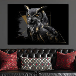 Golden Eyed Night Owl Portrait - NicheCanvas
