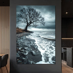 Windswept Shore Solitude - NicheCanvas