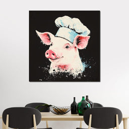 Cheerful Chef Piglet - NicheCanvas