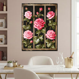Gilded Damask Rose Collection - NicheCanvas