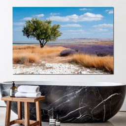 Solitary Tree Salt Marsh Sky - NicheCanvas