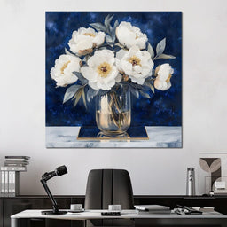 Peony Elegance Midnight Blooms - NicheCanvas