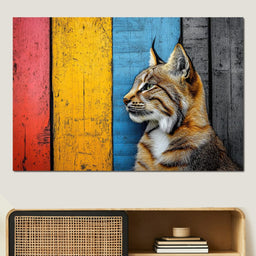 Wild Elegance Against Color Stripes - NicheCanvas