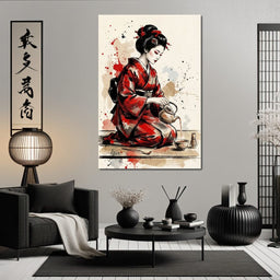 Japanese Woman Tea Ceremony - NicheCanvas