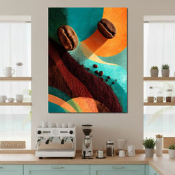Vibrant Coffee Bean Fusion - NicheCanvas