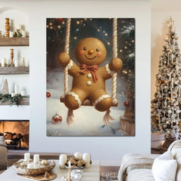 Gingerbread Joyful Holiday Swing - NicheCanvas