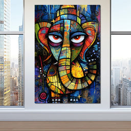 Prismatic Ganesha Portrait - NicheCanvas