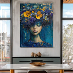 Floral Dreams in Indigo Depths - NicheCanvas