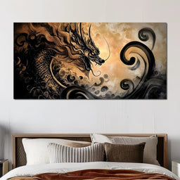 Dragon's Fiery Ascent - NicheCanvas