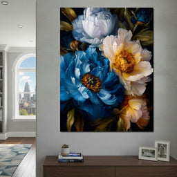 Midnight Peony Garden Radiance - NicheCanvas