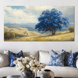 Majestic Cerulean Tree Vista - NicheCanvas