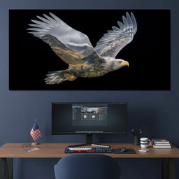 Highland Eagle Double Exposure - NicheCanvas