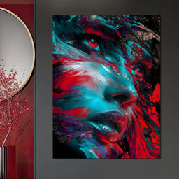 Luminous Inferno Portrait Vision - NicheCanvas