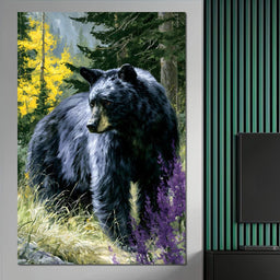 Solitary Forest Black Bear Rises - NicheCanvas