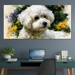 Gentle White Dog Companion - NicheCanvas