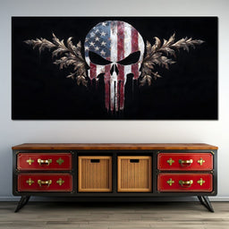 Stars Stripes Resolute Skull - NicheCanvas