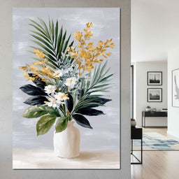 Golden Botanicals Still Life - NicheCanvas