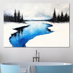 Winter Tranquility by the Lake - NicheCanvas
