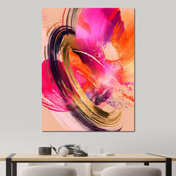 Radiant Magenta Gold Swirl Energy - NicheCanvas