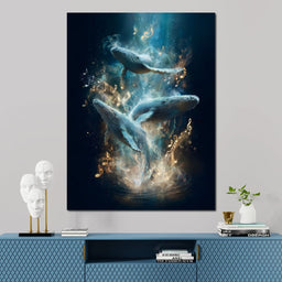 Melodic Tides of Dancing Whales - NicheCanvas