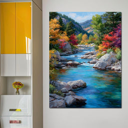 Autumn River Canyon Light - NicheCanvas