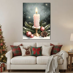 Winter Candlelight Glow - NicheCanvas