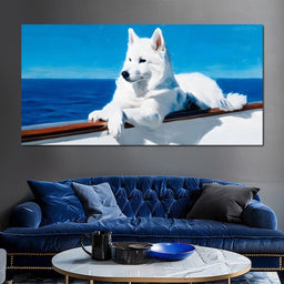 Oceanic Vista Canine Majesty - NicheCanvas