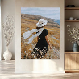 Wind Swept Hillside Muse - NicheCanvas