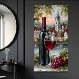 Wine Reflections by the Lake - NicheCanvas