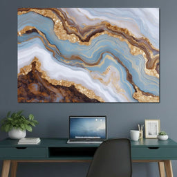 Gilded Riverstone Drift - NicheCanvas
