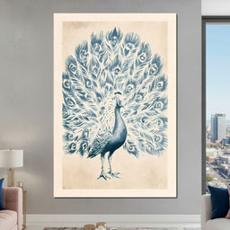 Royal Crest Of The Indigo Plumage - NicheCanvas