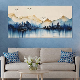 Calm Mountain Lake Sunrise - NicheCanvas