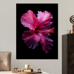 Rainkissed Pink Hibiscus Petals - NicheCanvas